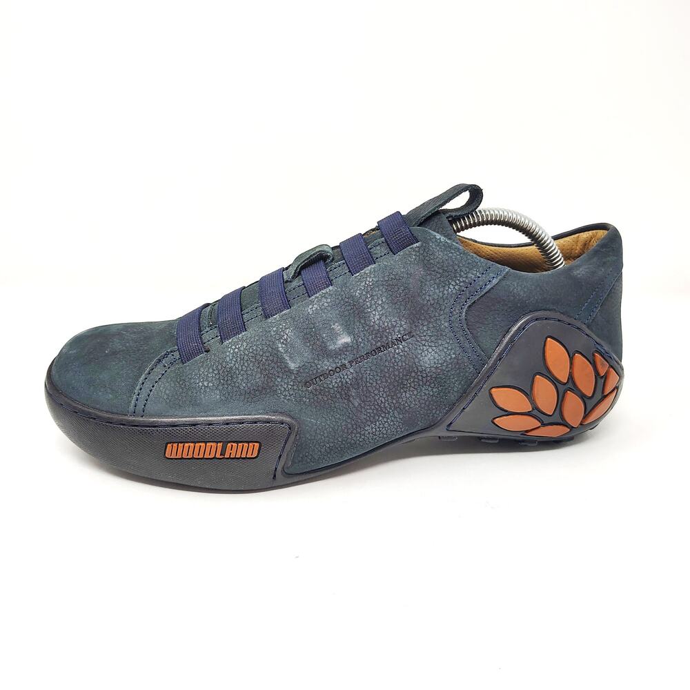 Woodland Shoes Mens EU 41 US 7 Navy Blue Leather Sneakers Comfort Lace Up